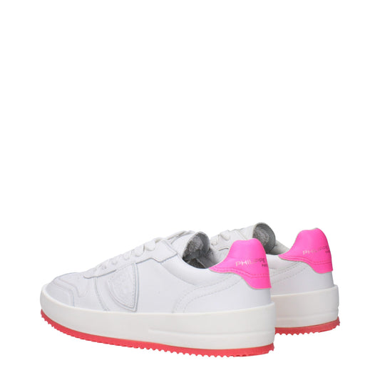 White Leather Sneakers with Vintage Effect