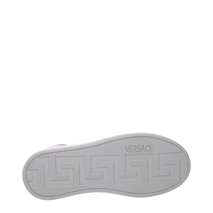 White Leather Low-Top Sneakers with Logo Details