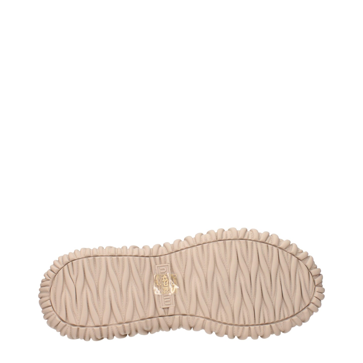 Beige Fabric Sneakers with Rhinestone Details