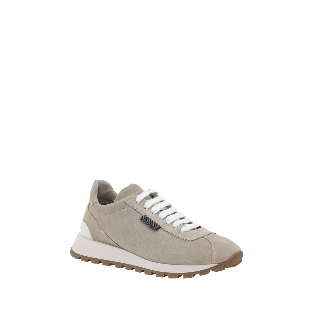 Leather Sneakers with Iconic Embellishments