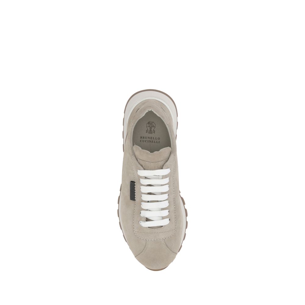 Leather Sneakers with Iconic Embellishments