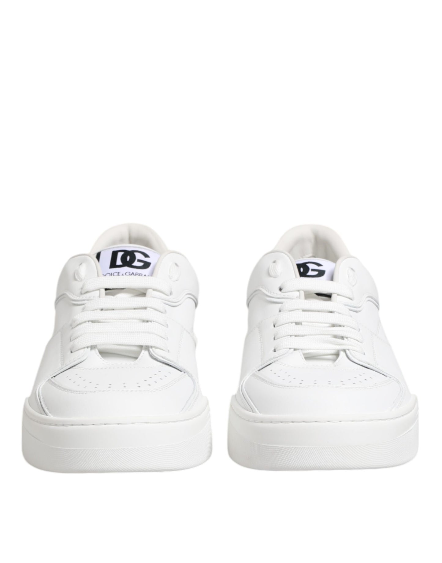 Dolce &amp; Gabbana White Miami Leather Low-Top Sneakers