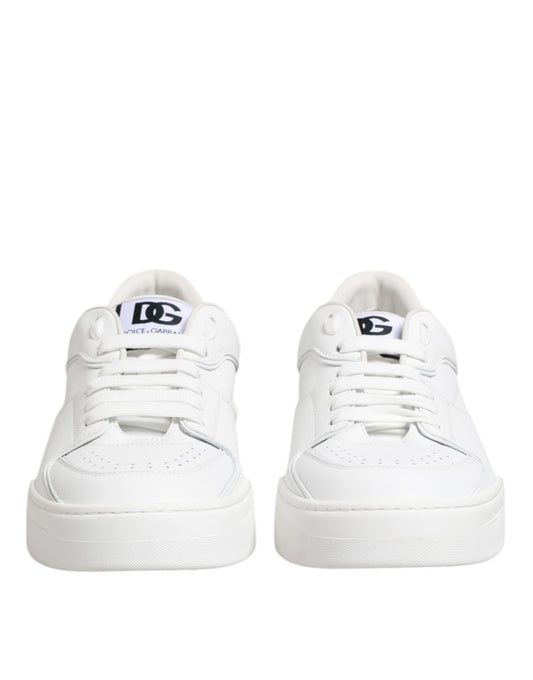 Dolce &amp; Gabbana White Miami Leather Low-Top Sneakers