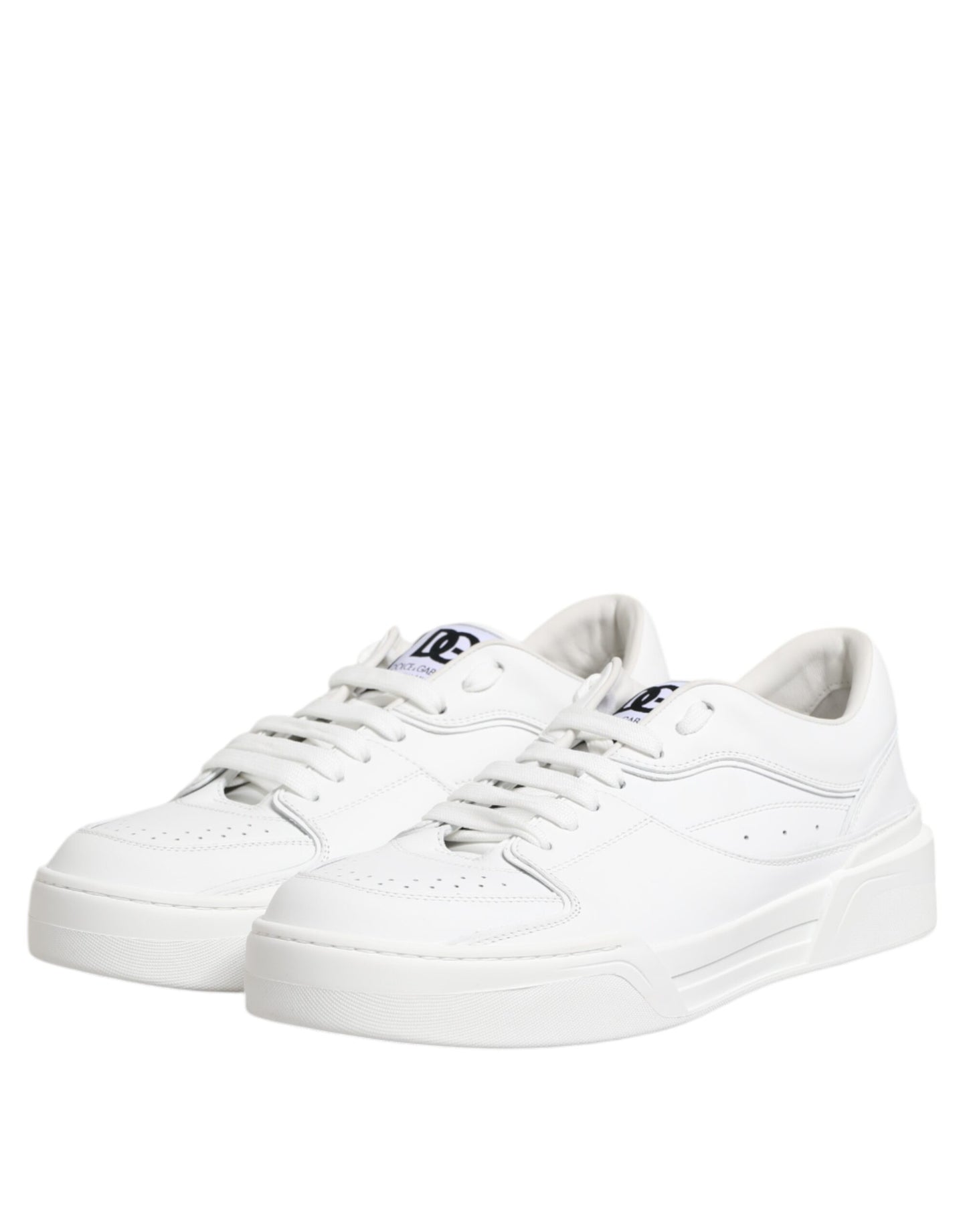 Dolce &amp; Gabbana White Miami Leather Low-Top Sneakers