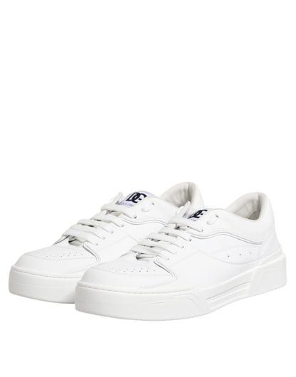 Dolce &amp; Gabbana White Miami Leather Low-Top Sneakers