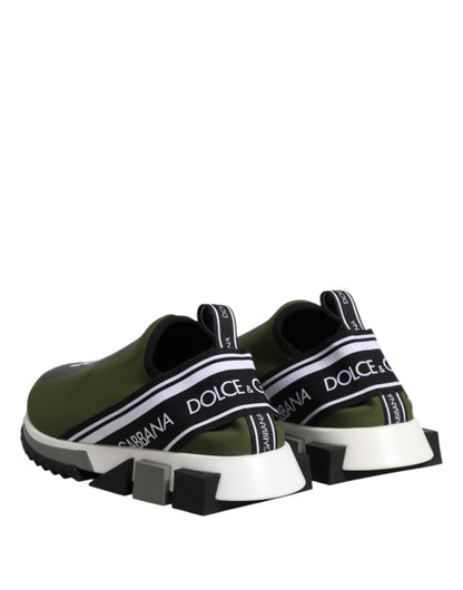 Dolce &amp; Gabbana Green Logo Low Top Sorrento Men's Sneakers