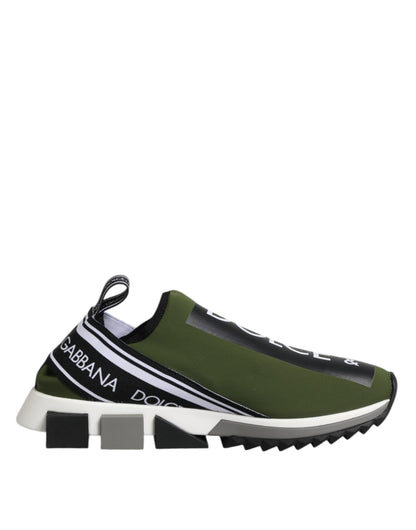 Dolce &amp; Gabbana Green Logo Low Top Sorrento Men's Sneakers