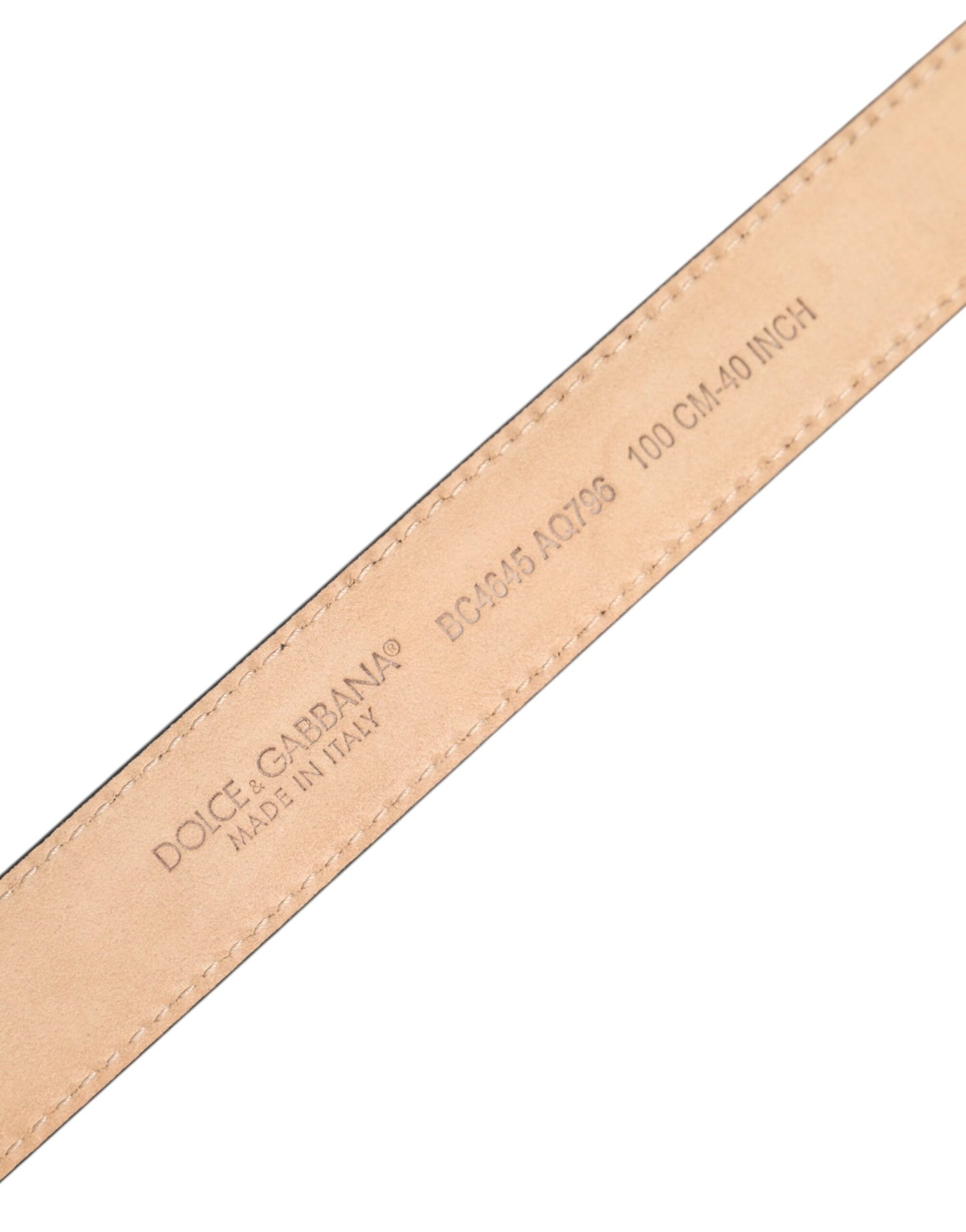 Dolce &amp; Gabbana Metallic Leather Belt with Silver-Tone Logo Buckle