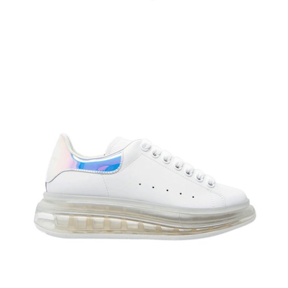 Italian Leather Oversized Sneakers with Transparent Sole