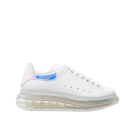 Italian Leather Oversized Sneakers with Transparent Sole