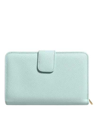 Dolce &amp; Gabbana Mint Green Leather Bifold Continental Clutch Wallet