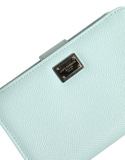 Dolce &amp; Gabbana Mint Green Leather Bifold Continental Clutch Wallet