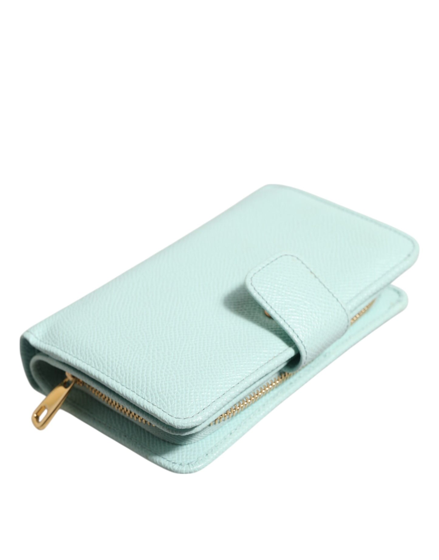 Dolce &amp; Gabbana Mint Green Leather Bifold Continental Clutch Wallet