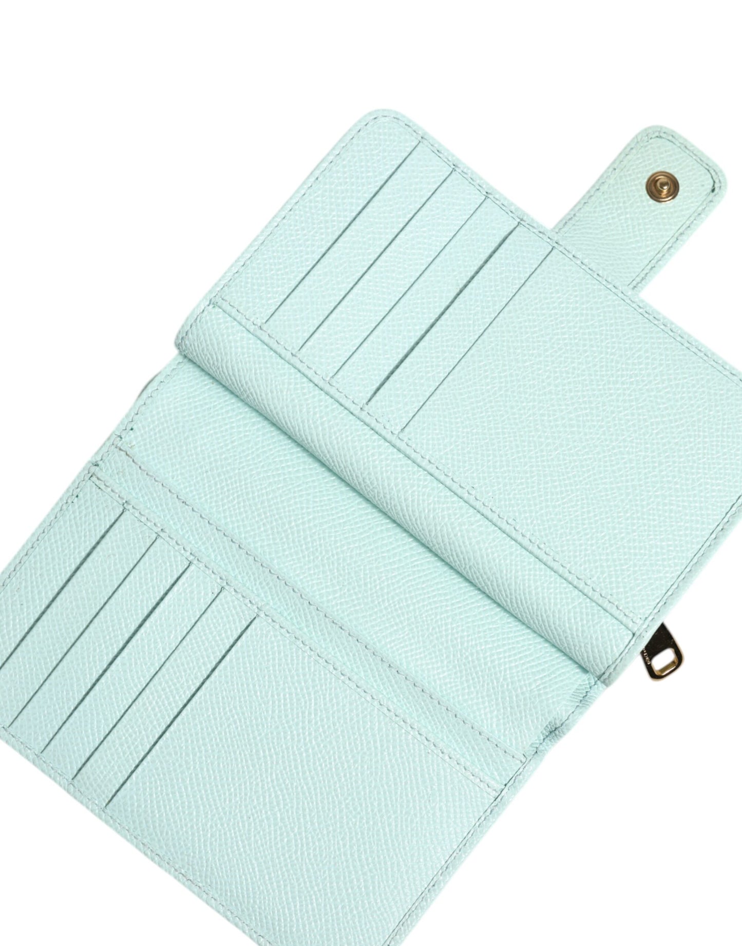 Dolce &amp; Gabbana Mint Green Leather Bifold Continental Clutch Wallet