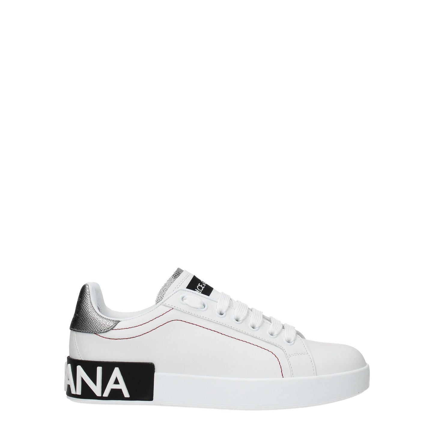 White Leather Low-Top Sneakers with Logo Details