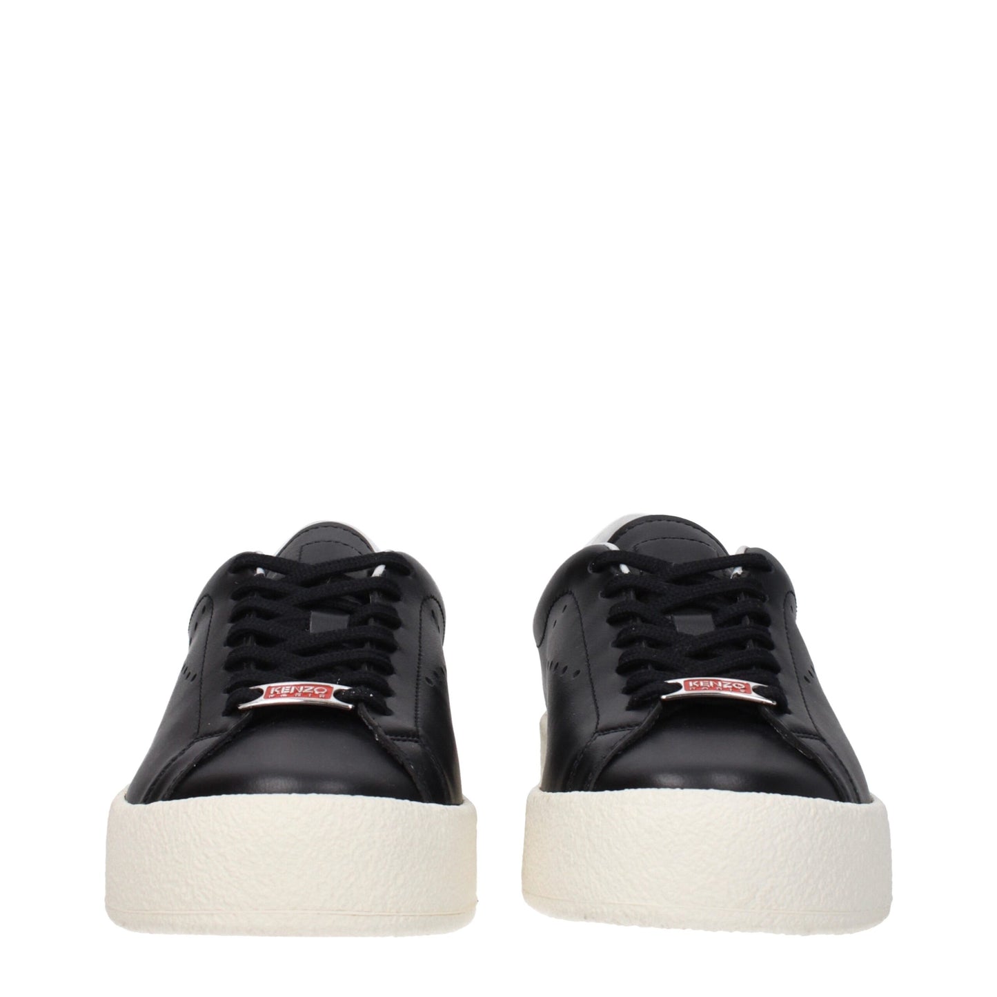 Black Leather Low-Top Sneakers - Women's Designer Footwear