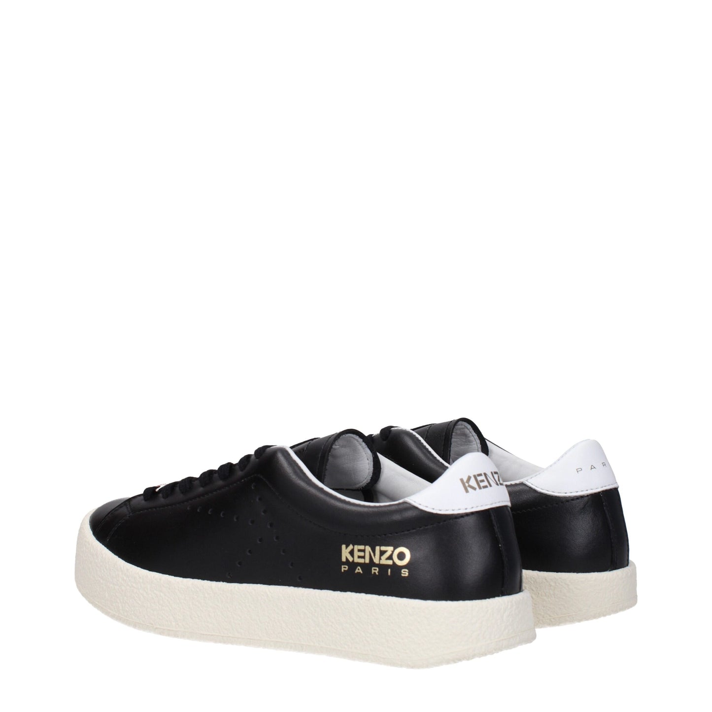 Black Leather Low-Top Sneakers - Women's Designer Footwear