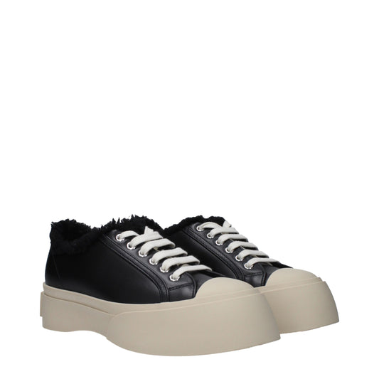 Black Leather Chunky Sneakers - Italian Craftsmanship