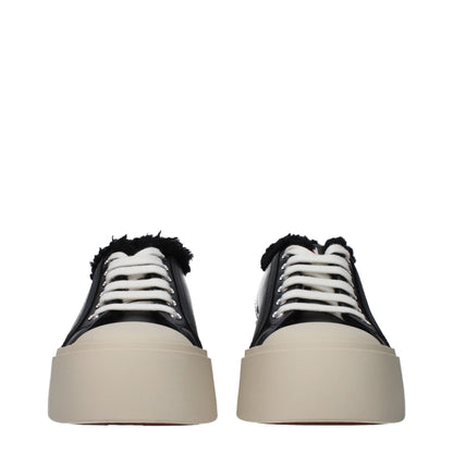 Black Leather Chunky Sneakers - Italian Craftsmanship