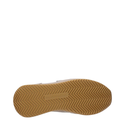 Beige Leather Low-Top Sneakers - Women's Designer Footwear