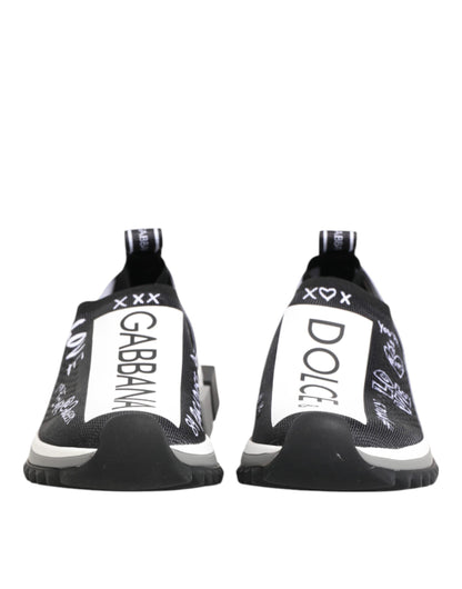 Dolce &amp; Gabbana Black and White Sorrento Low-Top Sneakers