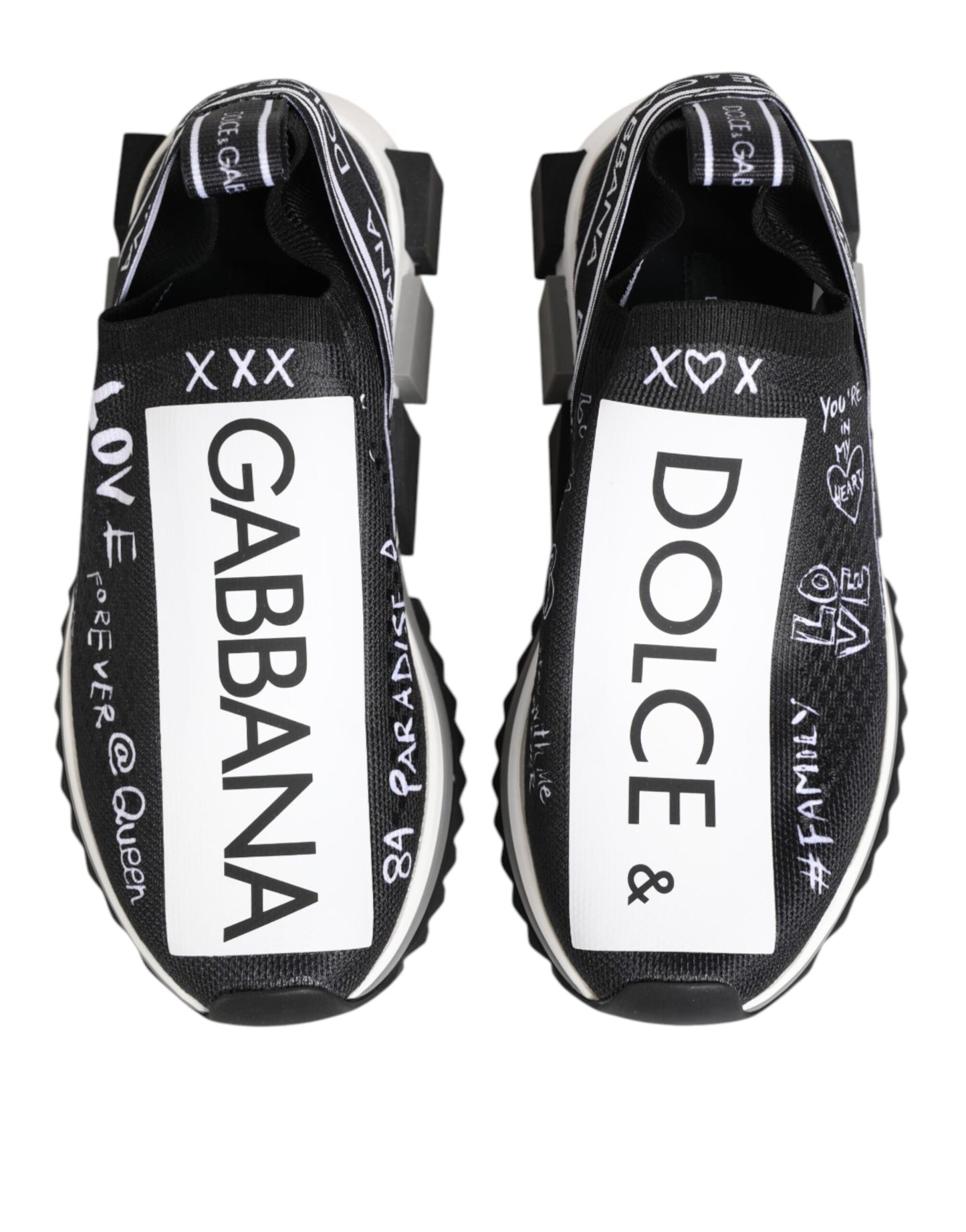 Dolce &amp; Gabbana Black and White Sorrento Low-Top Sneakers