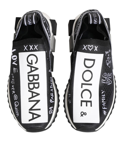 Dolce &amp; Gabbana Black and White Sorrento Low-Top Sneakers