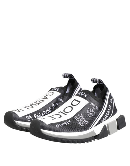 Dolce &amp; Gabbana Black and White Sorrento Low-Top Sneakers