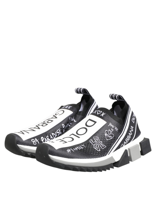 Dolce &amp; Gabbana Black and White Sorrento Low-Top Sneakers