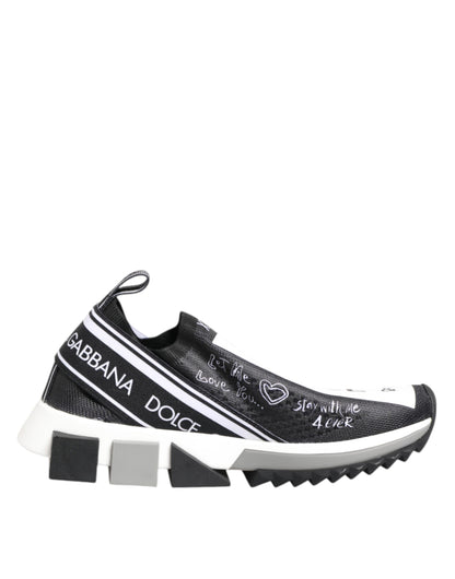 Dolce &amp; Gabbana Black and White Sorrento Low-Top Sneakers