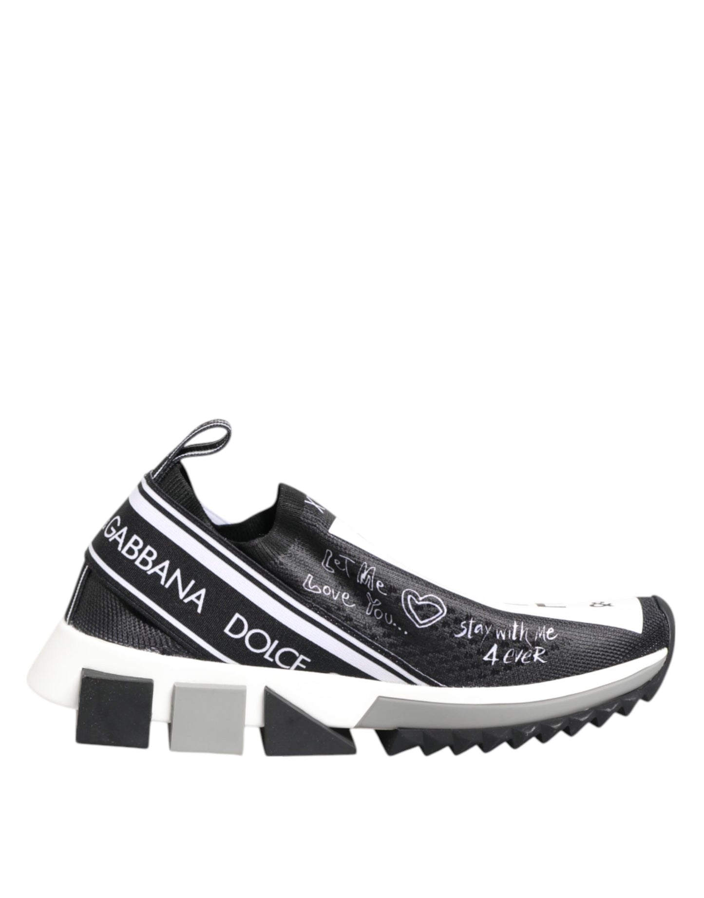Dolce &amp; Gabbana Black and White Sorrento Low-Top Sneakers