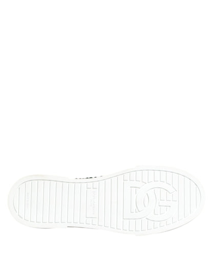 Dolce &amp; Gabbana Green Portofino Crystal DG Logo Sneakers