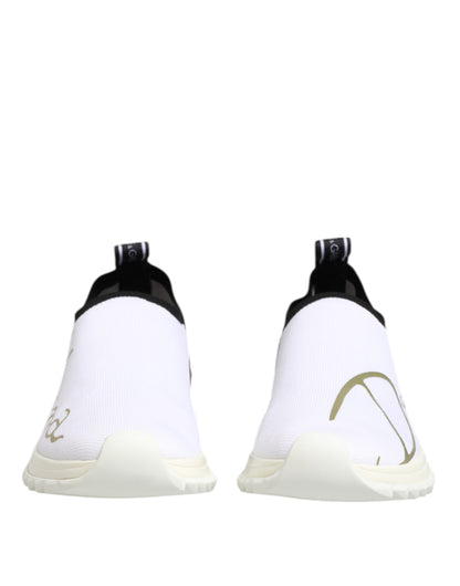 Dolce &amp; Gabbana White and Black Low-Top Sorrento Sneakers