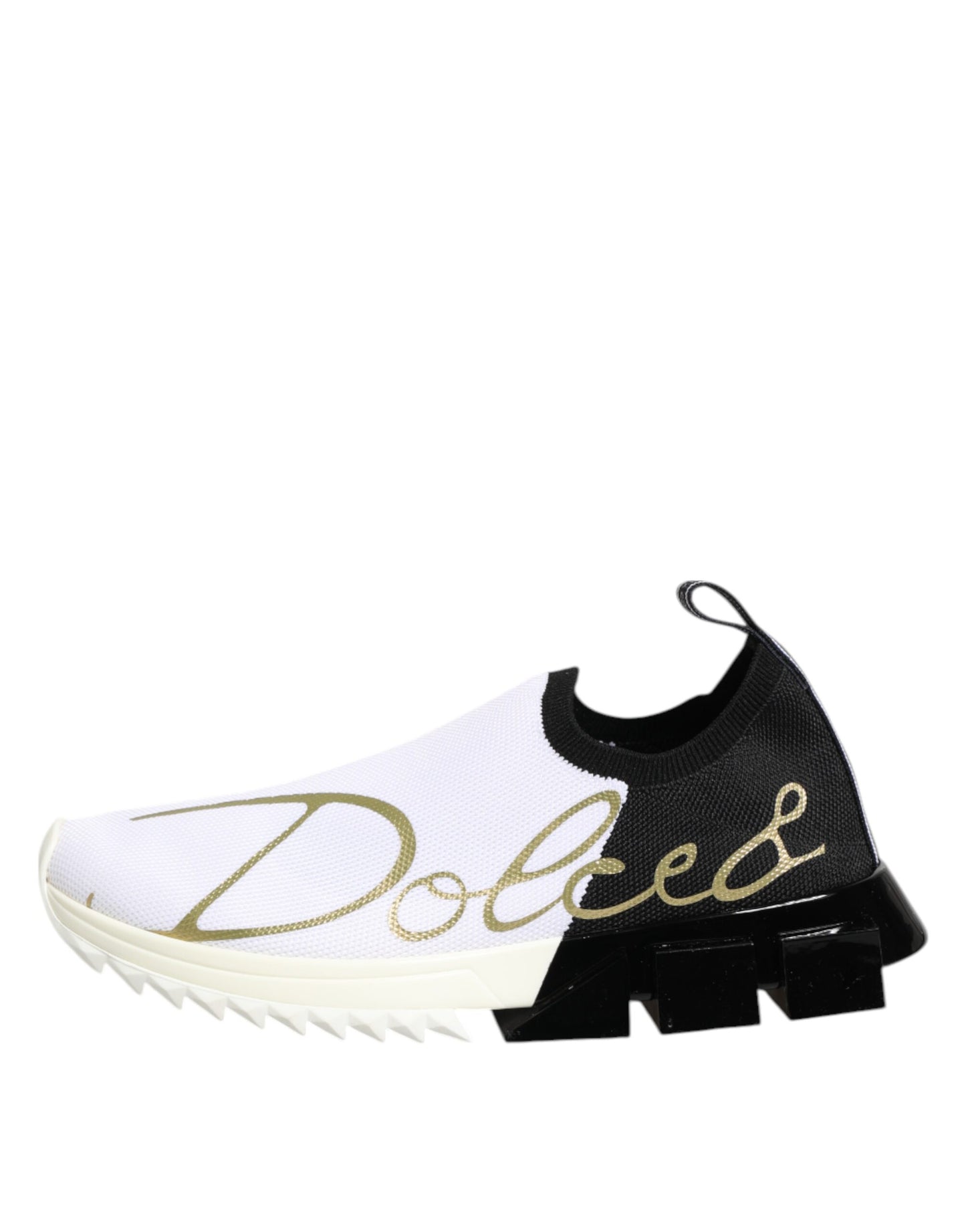 Dolce &amp; Gabbana White and Black Low-Top Sorrento Sneakers