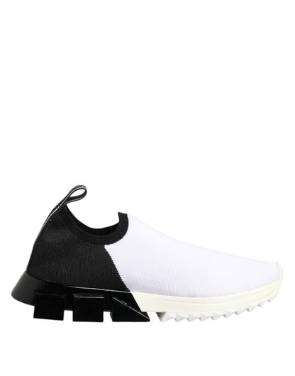 Dolce &amp; Gabbana White and Black Low-Top Sorrento Sneakers