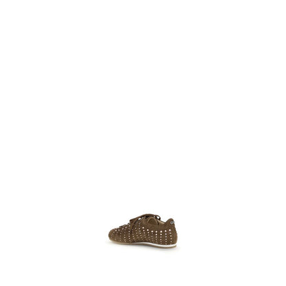 Crystal Ray Studded Suede Sneakers - Luxury Italian Craftsmanship