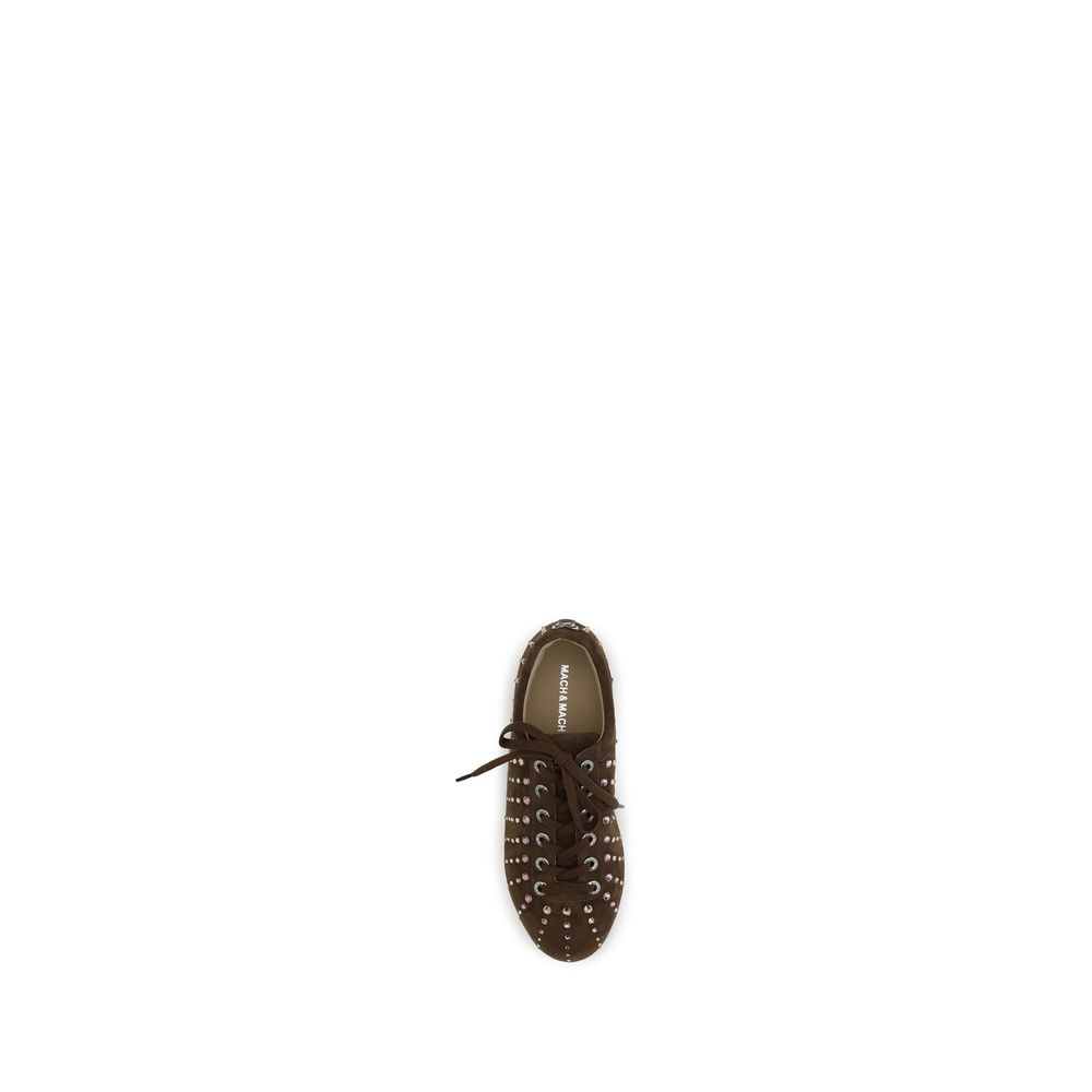 Crystal Ray Studded Suede Sneakers - Luxury Italian Craftsmanship