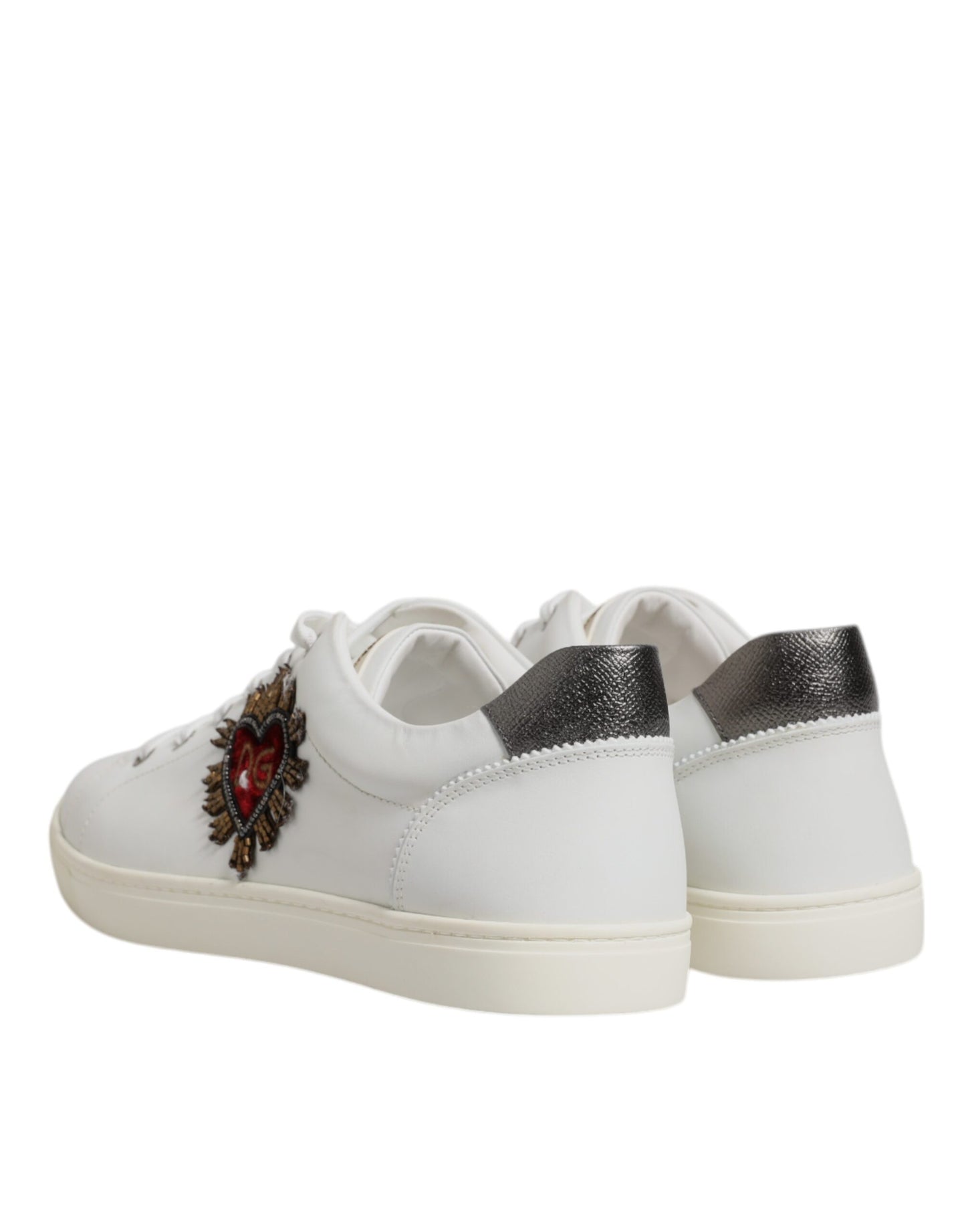 Dolce &amp; Gabbana White Sacred Heart Men's Low-Top Sneakers
