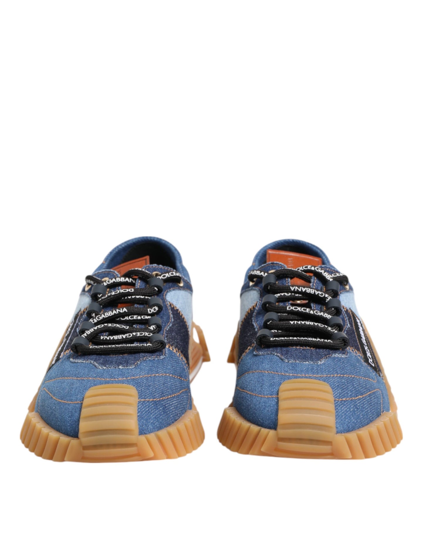 Dolce &amp; Gabbana Blue Lace-Up Low-Top NS1 Sneakers