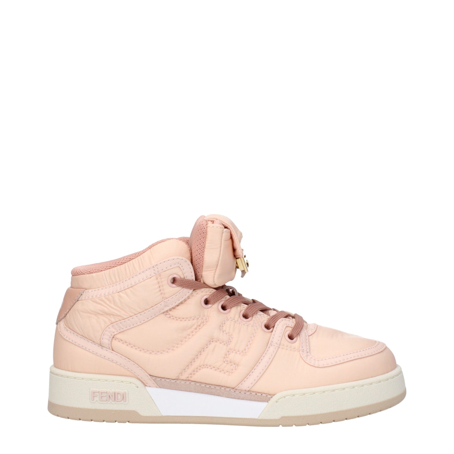 Pink Nylon High-Top Sneakers - Designer Athletic Footwear