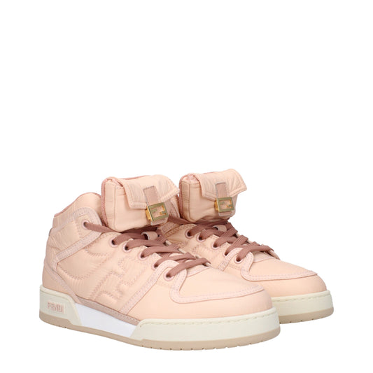 Pink Nylon High-Top Sneakers - Designer Athletic Footwear