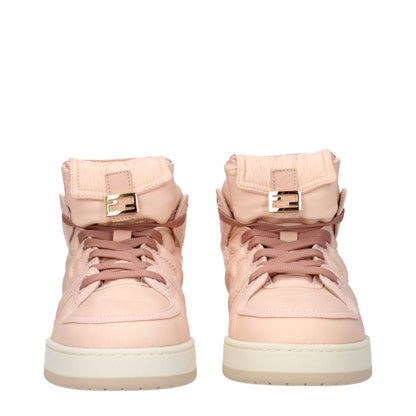 Pink Nylon High-Top Sneakers - Designer Athletic Footwear