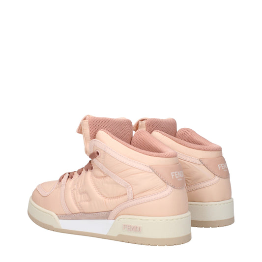 Pink Nylon High-Top Sneakers - Designer Athletic Footwear