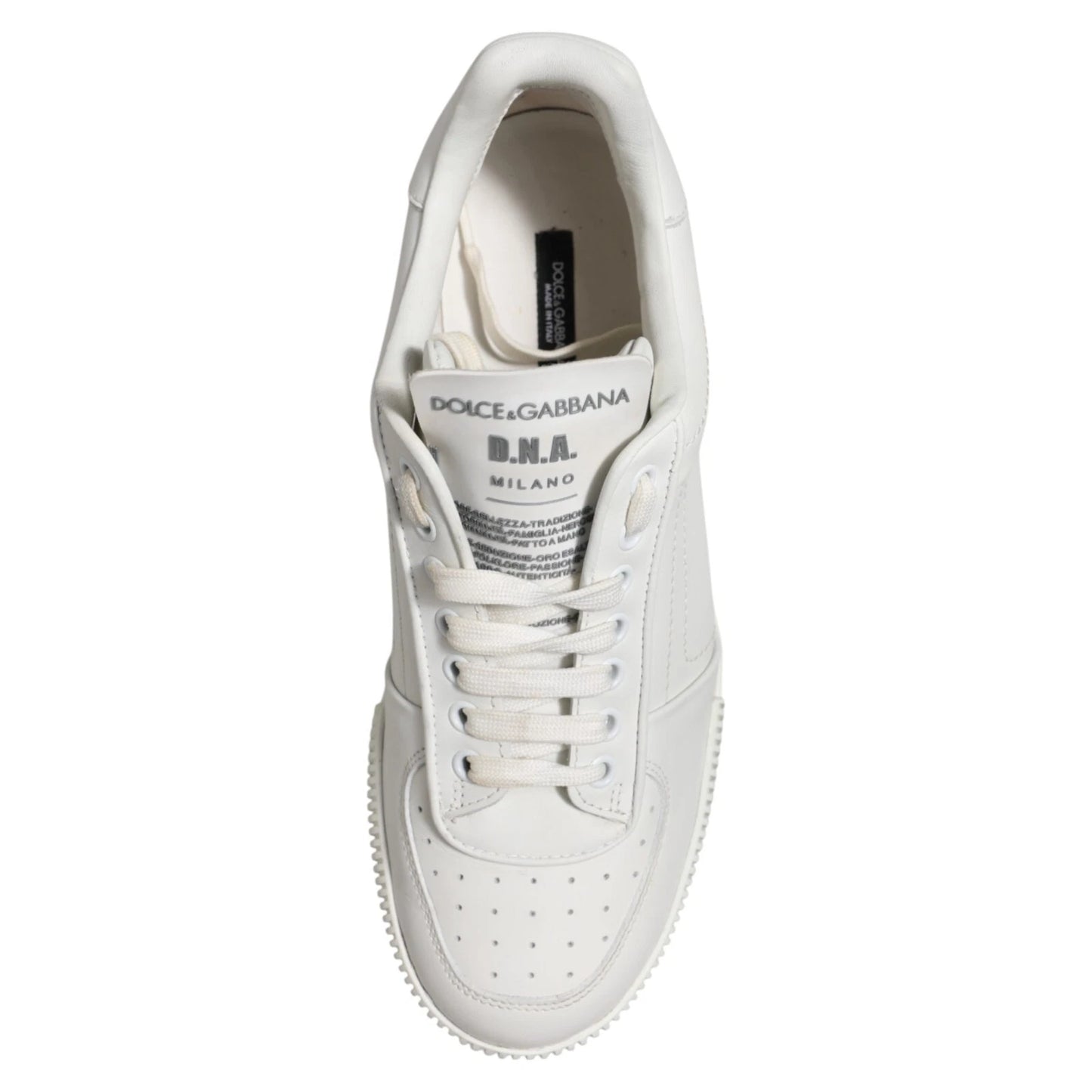 Dolce &amp; Gabbana White Miami Leather Low Top Men's Sneakers