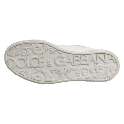 Dolce &amp; Gabbana White Miami Leather Low Top Men's Sneakers