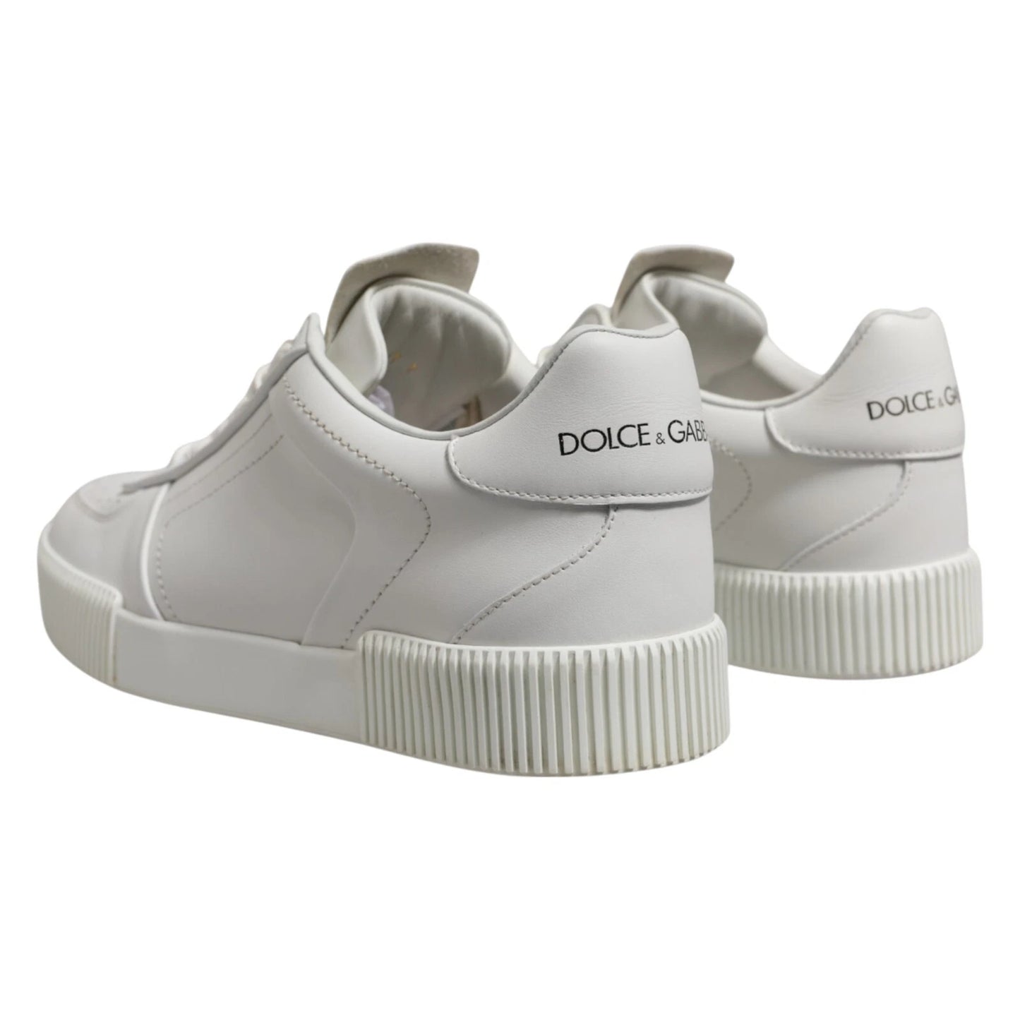 Dolce &amp; Gabbana White Miami Leather Low Top Men's Sneakers