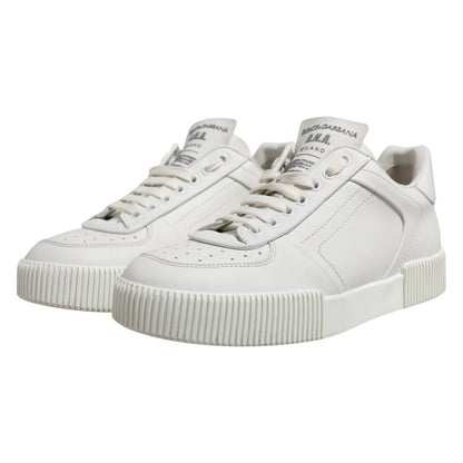 Dolce &amp; Gabbana White Miami Leather Low Top Men's Sneakers