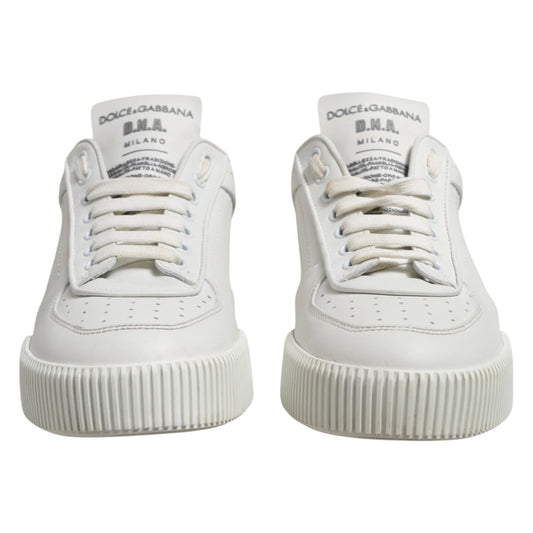 Dolce &amp; Gabbana White Miami Leather Low Top Men's Sneakers