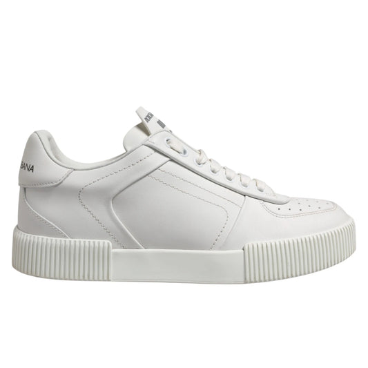 Dolce &amp; Gabbana White Miami Leather Low Top Men's Sneakers