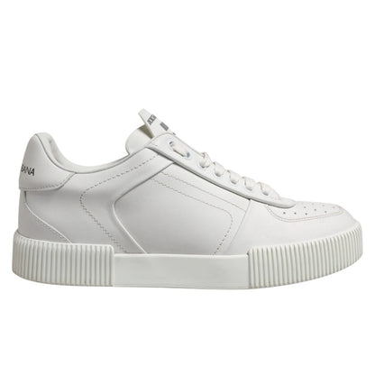 Dolce &amp; Gabbana White Miami Leather Low Top Men's Sneakers